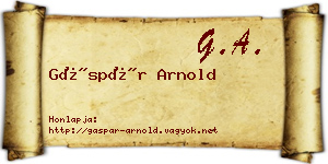 Gáspár Arnold névjegykártya